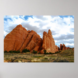 Zandsteen vinnen, Arches National Park, Utah Poster