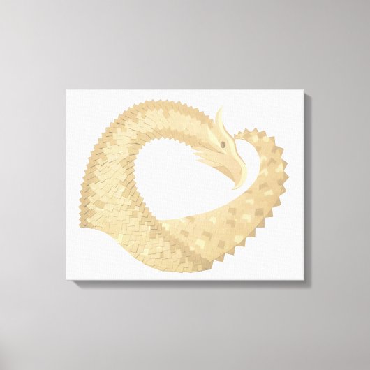 Zandsteenhartdraak op wit canvas afdruk (Voorkant)