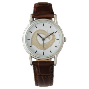 Zandsteenhartdraak op wit horloge