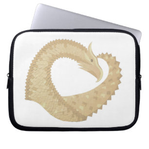 Zandsteenhartdraak op wit laptop sleeve