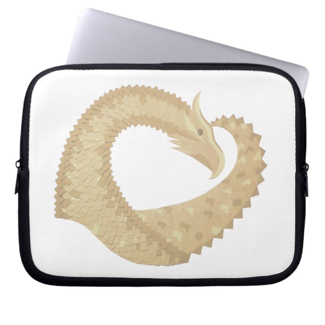Zandsteenhartdraak op wit laptop sleeve (Voorkant)