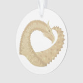 Zandsteenhartdraak op wit ornament (voorkant)