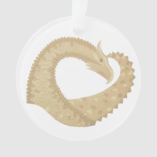 Zandsteenhartdraak op wit ornament (voorkant)
