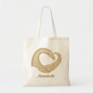 Zandsteenhartdraak op wit tote bag