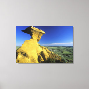 Zandsteenmonument in het Hell Creek-gebied nabij Canvas Afdruk