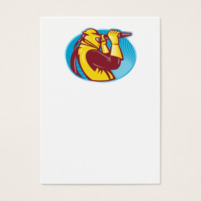 zandstralen zandstralen arbeider retro visitekaartjes (Voorkant)