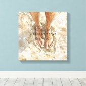 Zandstrand Blote Voeten Canvas Afdruk (Insitu (Houten vloer))