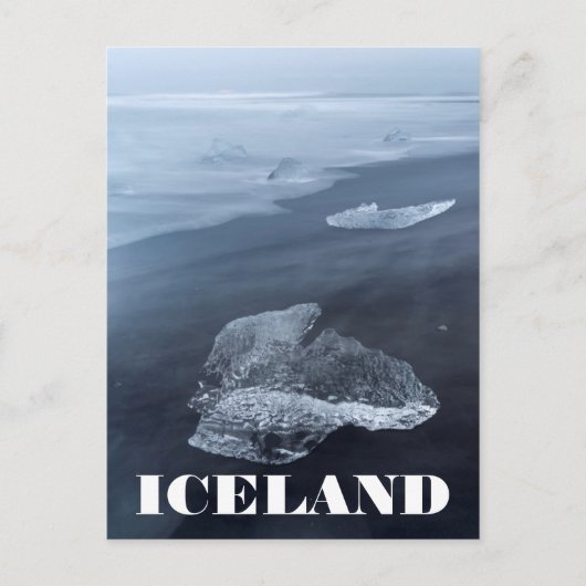 Zandstrand en ijs, IJsland Briefkaart (Voorkant)