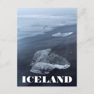 Zandstrand en ijs, IJsland Briefkaart
