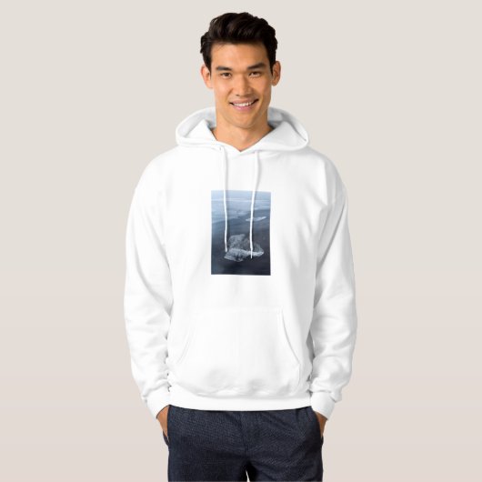 Zandstrand en ijs, IJsland Hoodie (Voorkant volledig)