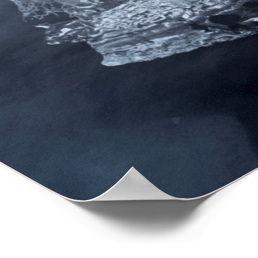 Zandstrand en ijs, IJsland Poster (Hoek)