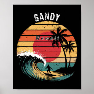 Zandstrand Hawaï Strand Surfen Poster