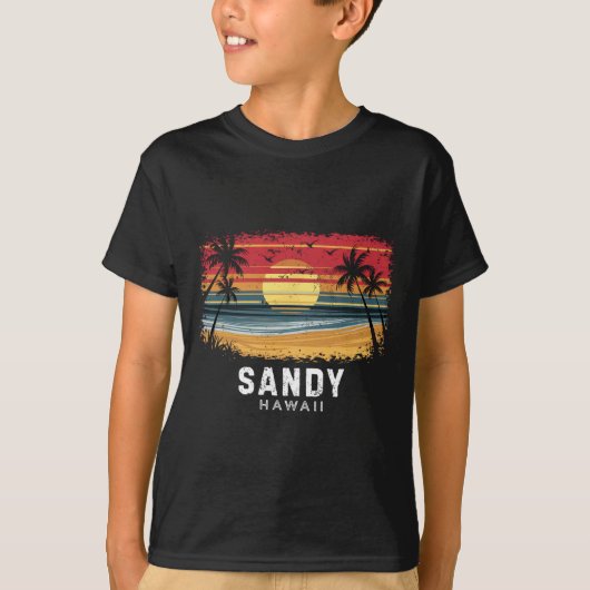 Zandstrand Hawaï Surfplank Strand T-shirt (Voorkant)