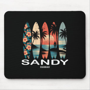 Zandstrand Hawaï Surfplank Surfen Retro _1 Muismat