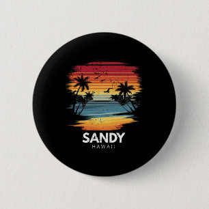 Zandstrand Hawaï Surfplank Surfen Vintage  Ronde Button 5,7 Cm