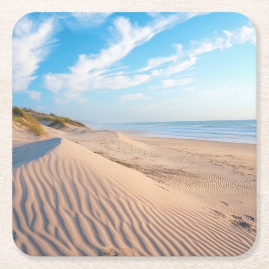 Zandstrand Kartonnen Onderzetters (Voorkant)