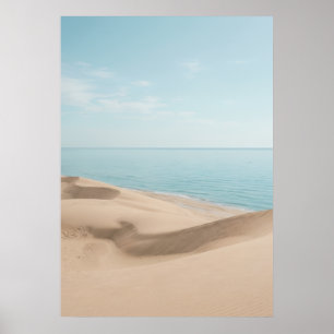 Zandstrand kust oceaan kunstprint poster
