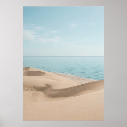 Zandstrand kust oceaan kunstprint poster (Voorkant)