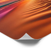 Zandstrand leidt tot een levendige zonsondergang poster (Hoek)