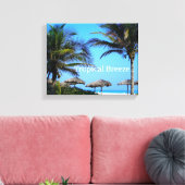 Zandstrand met palmbomen en uitzicht op de oceaan canvas afdruk (Insitu (Woonkamer))