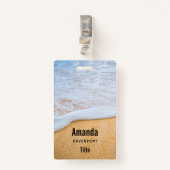 Zandstrand met schuimig Surf Badge (Voorkant met clip)