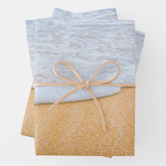 Zandstrand met schuimig Surf Inpakpapier Vel (In situ)
