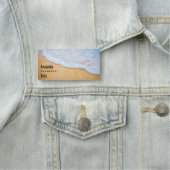 Zandstrand met schuimig Surf Naamplaatje (In situ)