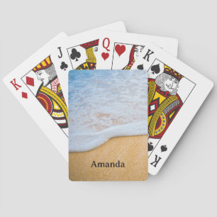 Zandstrand met schuimig Surf Pokerkaarten