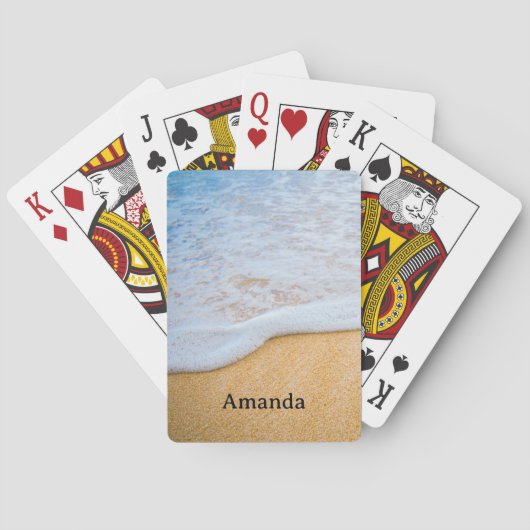 Zandstrand met schuimig Surf Pokerkaarten (Achterkant)