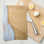 Zandstrand met schuimig Surf Theedoek (Quarter Fold)