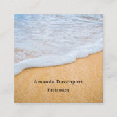 Zandstrand met schuimig Surf Vierkante Visitekaartje (Voorkant)