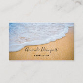 Zandstrand met schuimig Surf Visitekaartje (Voorkant)
