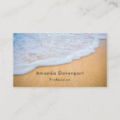 Zandstrand met schuimig Surf Visitekaartje (Voorkant)