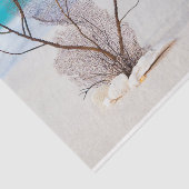 Zandstrand met witte schelpen tissuepapier (Detail)