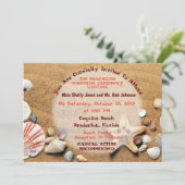 Zandstrand met zeeschelpen kaart (Staand voorkant)