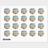 Zandstrand Oceaangolven Zeester Dank je Ronde Sticker (Vel)