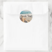 Zandstrand Oceaangolven Zeester Dank je Ronde Sticker (Tas)