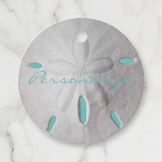 Zandstrand op zee in de zeescheepvaart bedankjes labels (Voorkant)