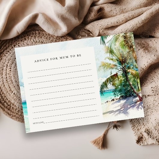 Zandstrand Palmbomen Advies Voor Moeder Babyfeestj Informatiekaartje