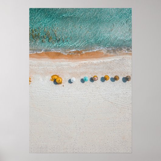 Zandstrand Paraplu Poster (Voorkant)
