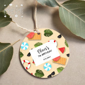 Zandstrand Patroon Zomer Leuk Verjaardagsfeest Bedankjes Labels