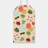 Zandstrand Patroon Zomer Leuk Verjaardagsfeest Cadeaulabel (Achterkant)