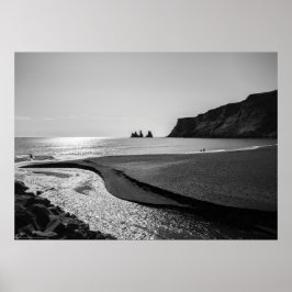 Zandstrand, Reynisfjara, IJsland Poster
