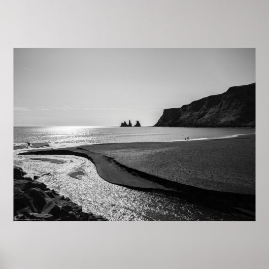 Zandstrand, Reynisfjara, IJsland Poster (Voorkant)