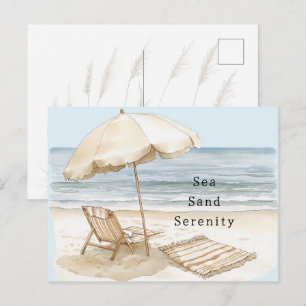Zandstrand Serenity Parasol Briefkaart