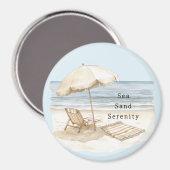 Zandstrand Serenity-parasol Magneet (Voorkant / Achterkant)