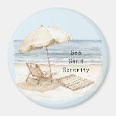 Zandstrand Serenity-parasol Magneet (Voorkant)