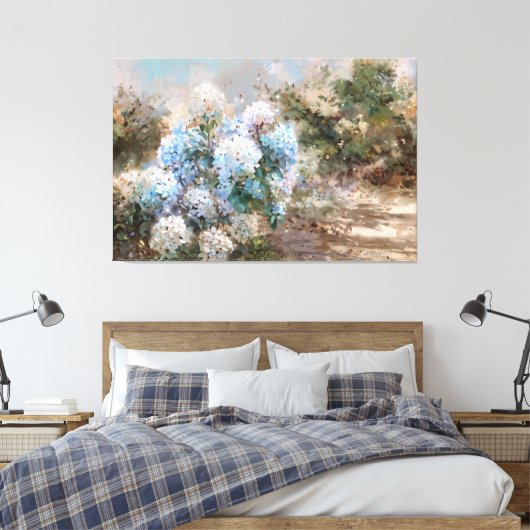 *~* Zandstrand TV2 Hydrangea kunst Canvas Print (Insitu (Slaapkamer))