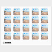 Zandstrand Vierkante Sticker (Vel)