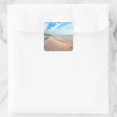 Zandstrand Vierkante Sticker (Tas)